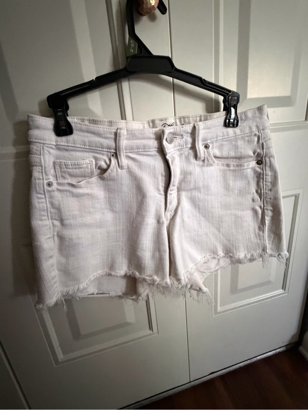 Universal Thread White Denim Shorts with Embroidered Waistband